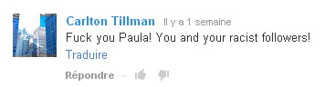 Paula Deen commentaire Youtube