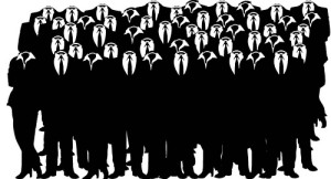 anonymous crowd